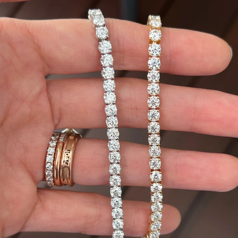 10ct Tennis Bracelet | 4mm Lab-Grown Diamonds in Solid Gold | Lady Estere Jewellery 14K 18K Diamond Moissanite White Yellow Rose SG, AU,