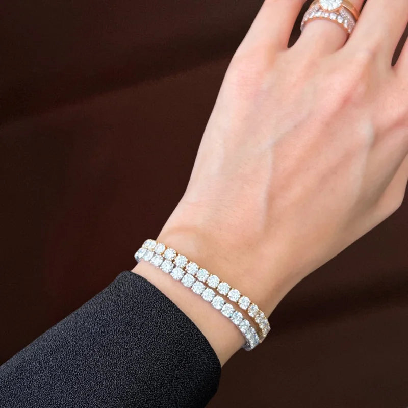 10ct Tennis Bracelet | 4mm Lab-Grown Diamonds in Solid Gold | Lady Estere Jewellery 14K 18K Diamond Moissanite White Yellow Rose SG, AU,