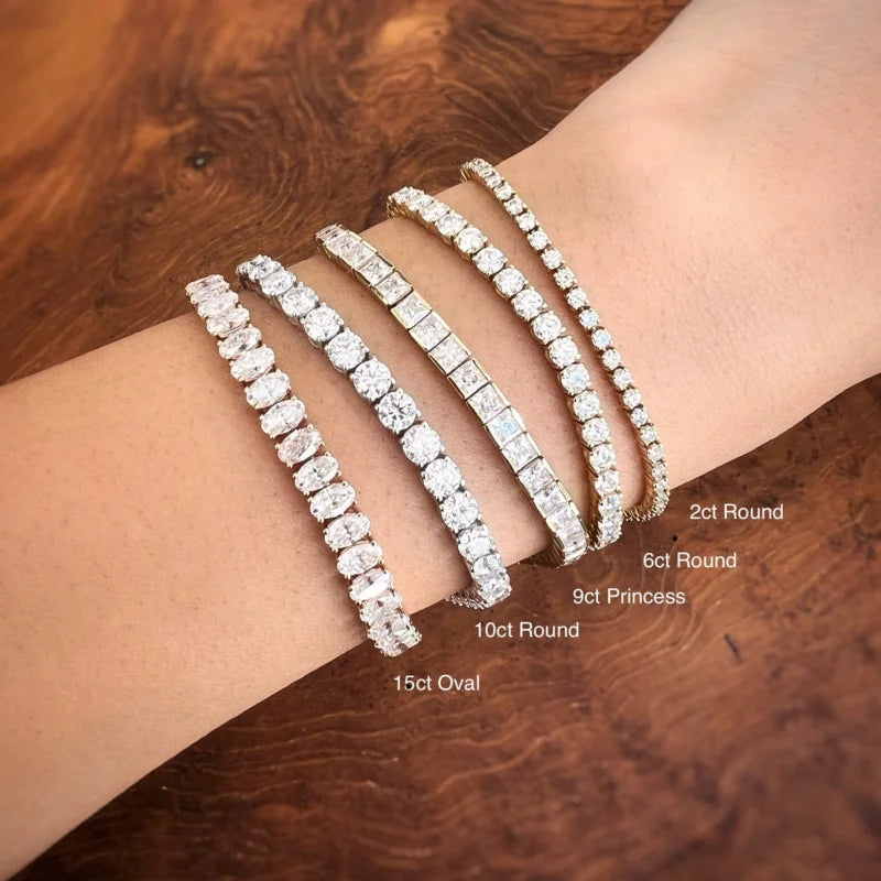 10ct Tennis Bracelet | 4mm Lab-Grown Diamonds in Solid Gold | Lady Estere Jewellery 14K 18K Diamond Moissanite White Yellow Rose SG, AU,