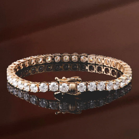 10ct Tennis Bracelet | 4mm Round Brilliant Diamonds in Solid Gold | Lady Estere Jewellery 14K 18K Lab-Grown Diamond Moissanite White Yellow