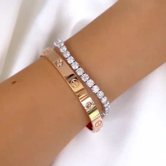 18K Solid Gold Bangle Bracelet | Lady Estere Jewellery | Worldwide Shipping 14K Lab-Grown Diamond Moissanite White Yellow Rose SG, AU, USA,
