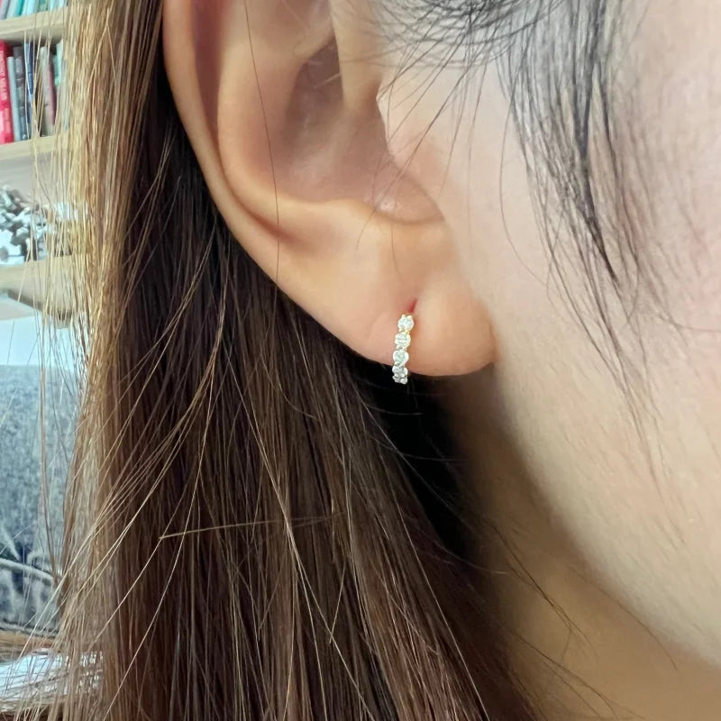 18K Solid Gold Moissanite Hoops | Lady Estere Jewellery | Worldwide Shipping 14K Lab-Grown Diamond White Yellow Rose SG, AU, USA, HK