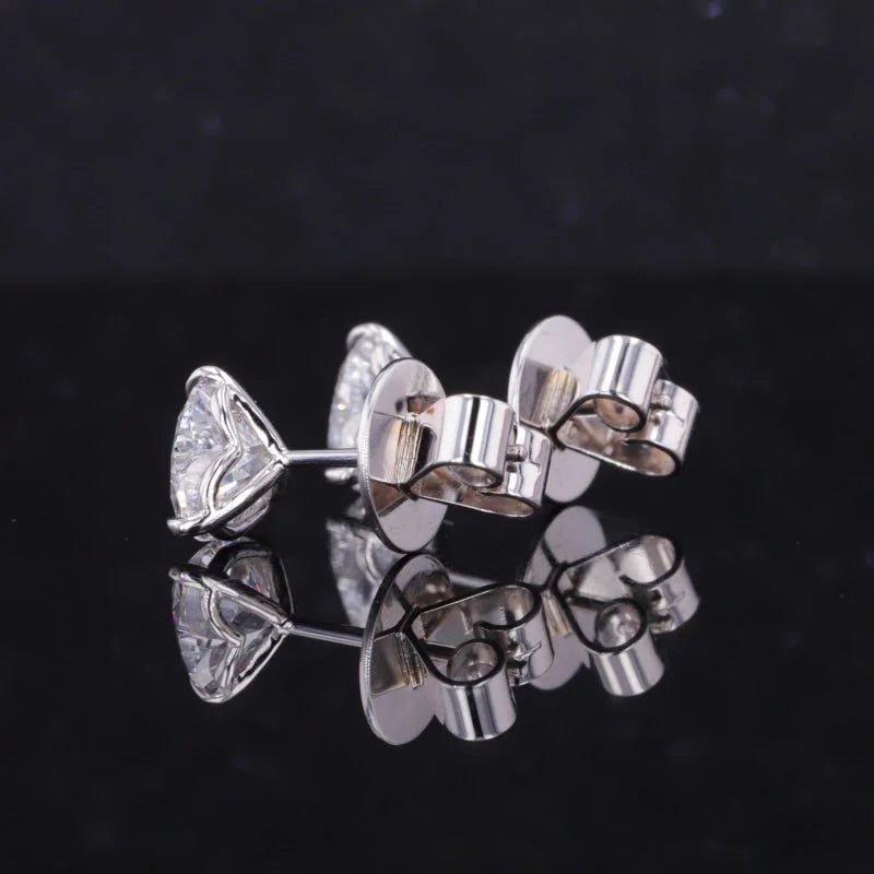 2ct Lab Grown Heart Shape Diamond Studs | Lady Estere Jewellery | Worldwide Shipping 14K 18K Solid Gold Lab-Grown Moissanite White Yellow