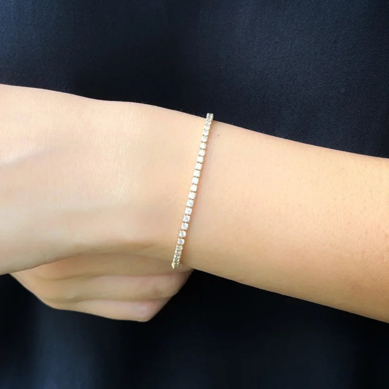 2ct Tennis Bracelet | 2mm Lab Grown Diamonds in Solid Gold | Lady Estere Jewellery 14K 18K Diamond Moissanite White Yellow Rose SG, AU,