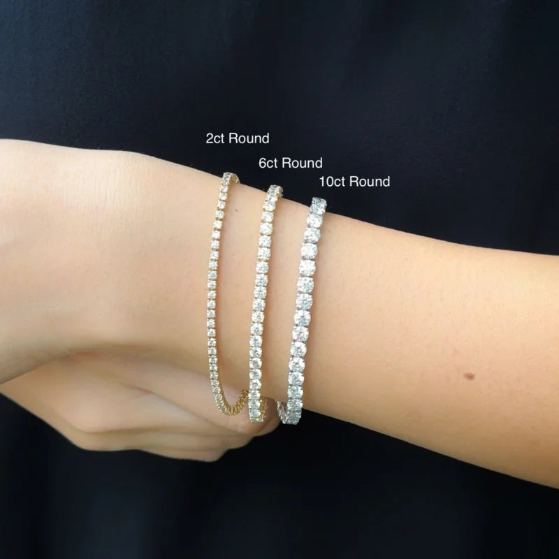 2ct Tennis Bracelet | 2mm Lab Grown Diamonds in Solid Gold | Lady Estere Jewellery 14K 18K Diamond Moissanite White Yellow Rose SG, AU,