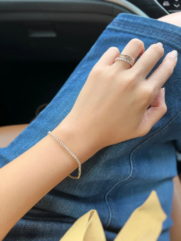 2ct Tennis Bracelet | 2mm Lab Grown Diamonds in Solid Gold | Lady Estere Jewellery 14K 18K Diamond Moissanite White Yellow Rose SG, AU,