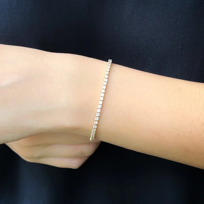 2ct Tennis Bracelet | 2mm Round Brilliant Diamonds in Solid Gold | Lady Estere Jewellery 14K 18K Lab-Grown Diamond Moissanite White Yellow
