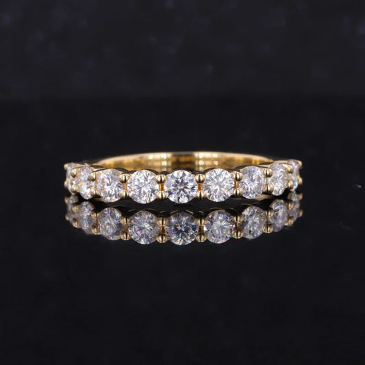 3.0mm Half Eternity Ring (Solid Gold) | Lady Estere Jewellery | Worldwide Shipping 14K 18K Solid Gold Lab-Grown Diamond Moissanite White