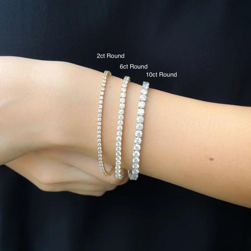 6ct Tennis Bracelet | 3mm Lab-Grown Diamonds in Solid Gold (Best Seller) | Lady Estere Jewellery 14K 18K Diamond Moissanite White Yellow