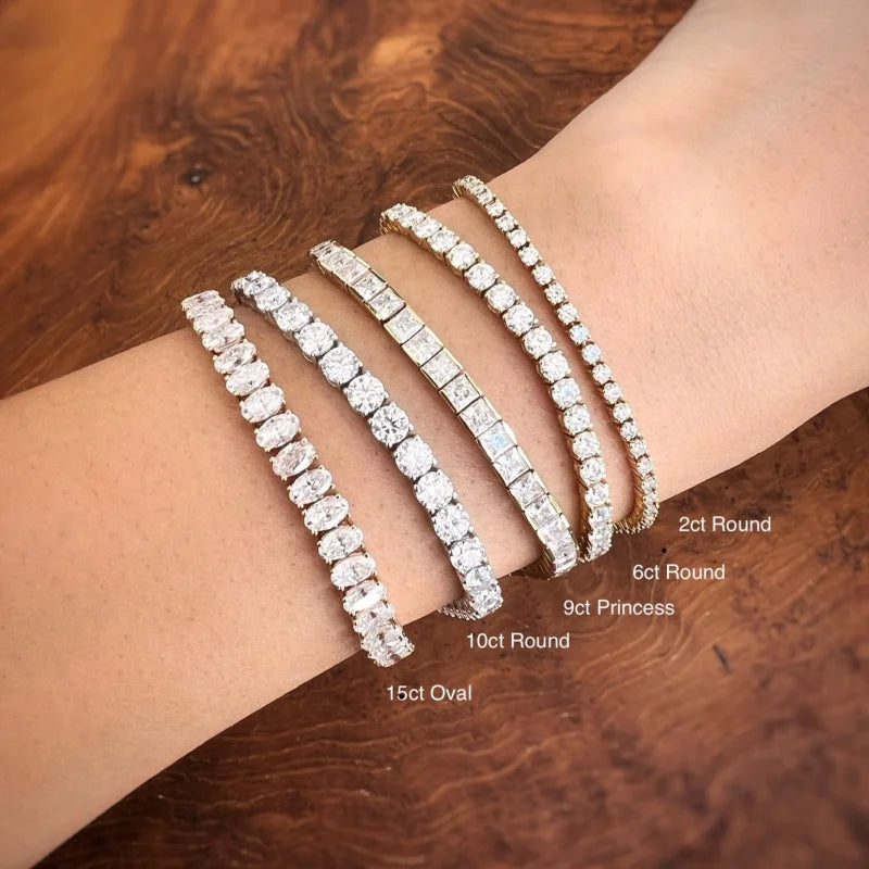 6ct Tennis Bracelet | 3mm Lab-Grown Diamonds in Solid Gold (Best Seller) | Lady Estere Jewellery 14K 18K Diamond Moissanite White Yellow