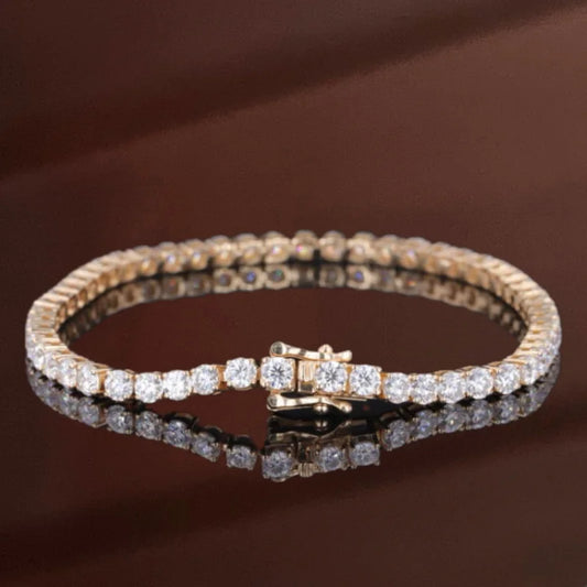 6ct Tennis Bracelet | 3mm Round Brilliant Diamonds in Solid Gold (Best Seller) | Lady Estere Jewellery 14K 18K Lab - Grown Diamond