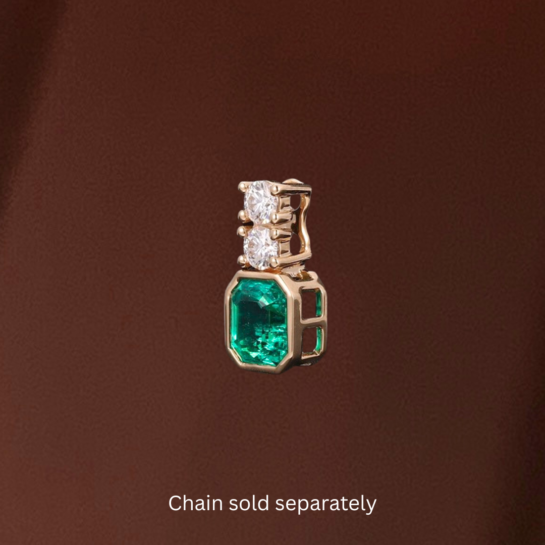 Verde | Columbian Emerald Pendant (Solid Gold)