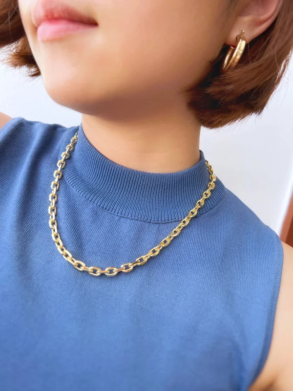 Anchor | Statement Chain Necklace | Lady Estere Jewellery | Worldwide Shipping 14K 18K Solid Gold Lab-Grown Diamond Moissanite White Yellow