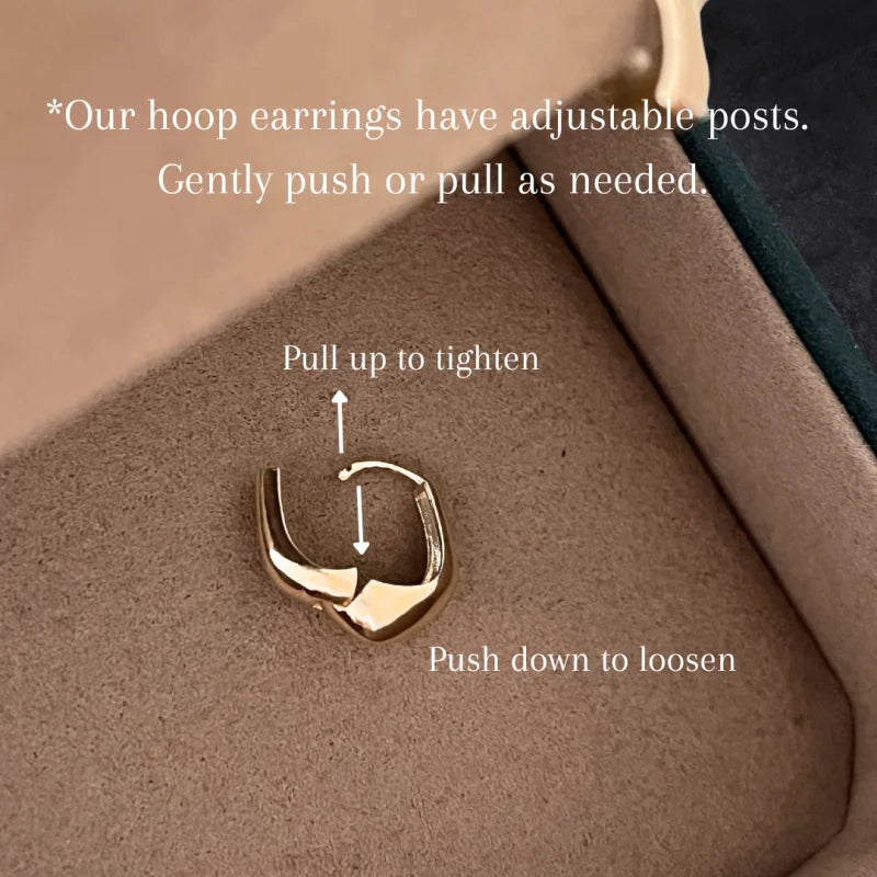 Arc | Modern Hoop Earrings (Solid Gold) | Lady Estere Jewellery | Worldwide Shipping 14K 18K Solid Gold Lab-Grown Diamond Moissanite White