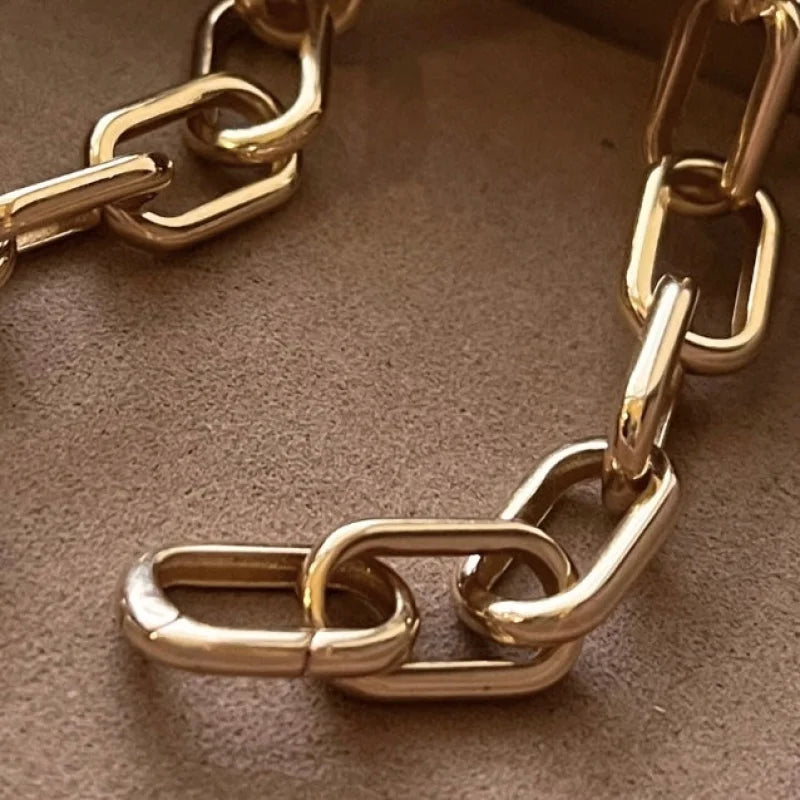 Ava | Ultra Bold Link Chain Bracelet (Solid Gold) | Lady Estere Jewellery | Worldwide 14K 18K Solid Gold Lab-Grown Diamond Moissanite White
