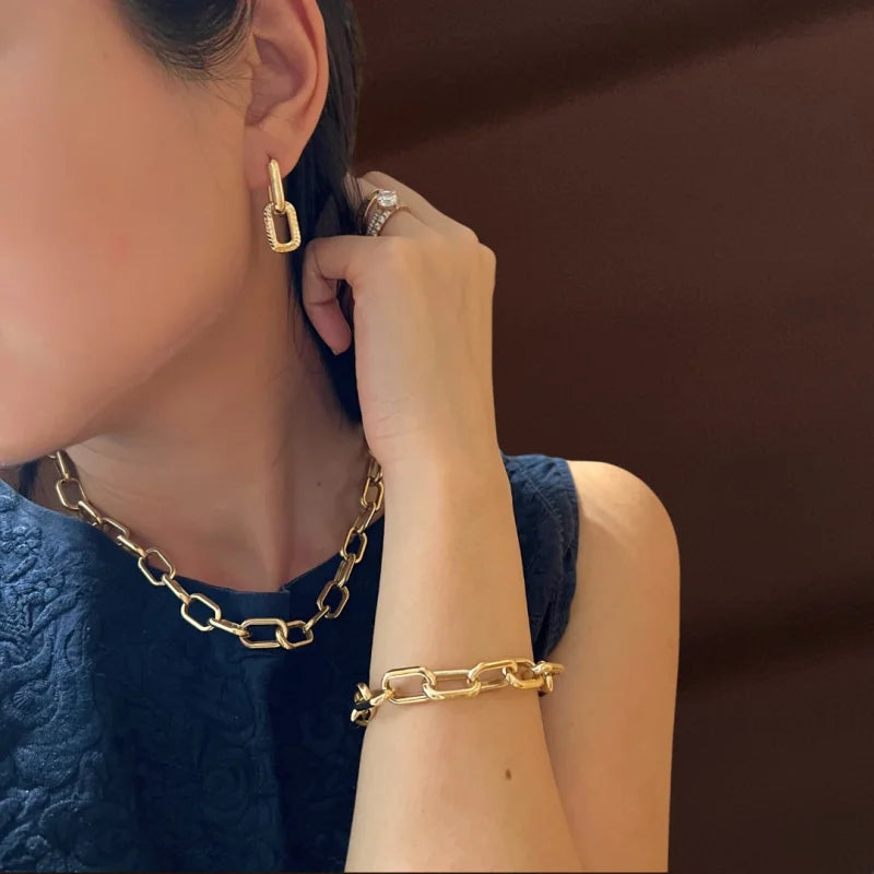Ava | Ultra Bold Link Chain Bracelet (Solid Gold) | Lady Estere Jewellery | Worldwide 14K 18K Solid Gold Lab-Grown Diamond Moissanite White