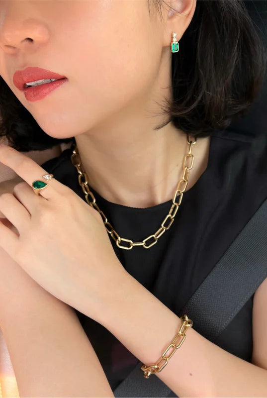 Ava | Ultra Bold Link Chain Bracelet (Solid Gold) | Lady Estere Jewellery | Worldwide 14K 18K Solid Gold Lab-Grown Diamond Moissanite White