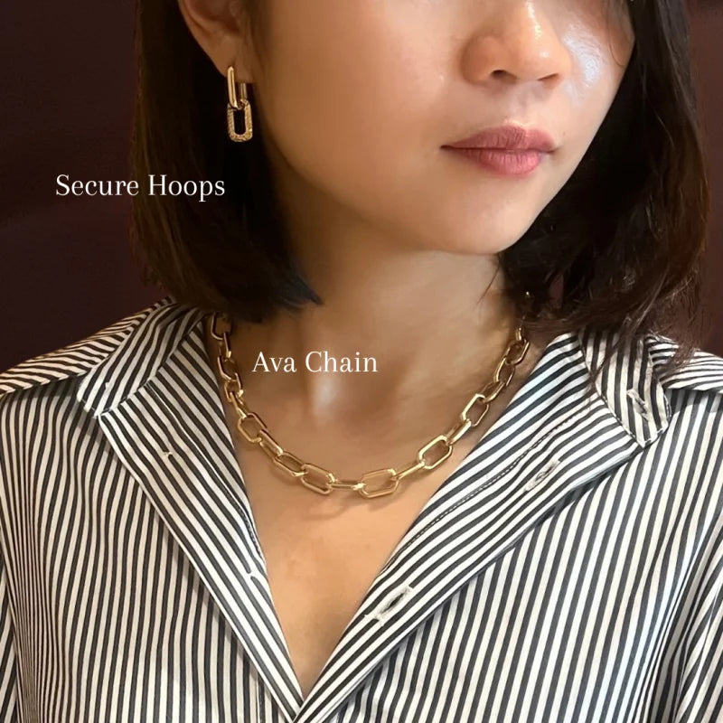 Ava | Ultra Bold Link Chain Necklace (Solid gold) | Lady Estere Jewellery | Worldwide 14K 18K Solid Gold Lab Grown Diamond Moissanite White