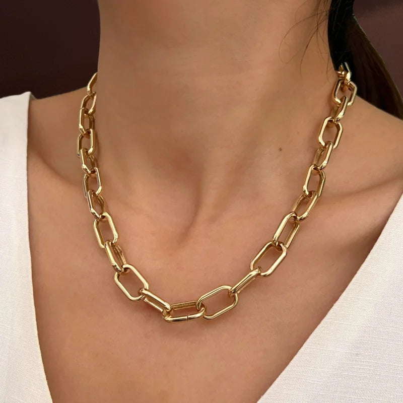 Ava | Ultra Bold Link Chain Necklace (Solid gold) | Lady Estere Jewellery | Worldwide 14K 18K Solid Gold Lab Grown Diamond Moissanite White