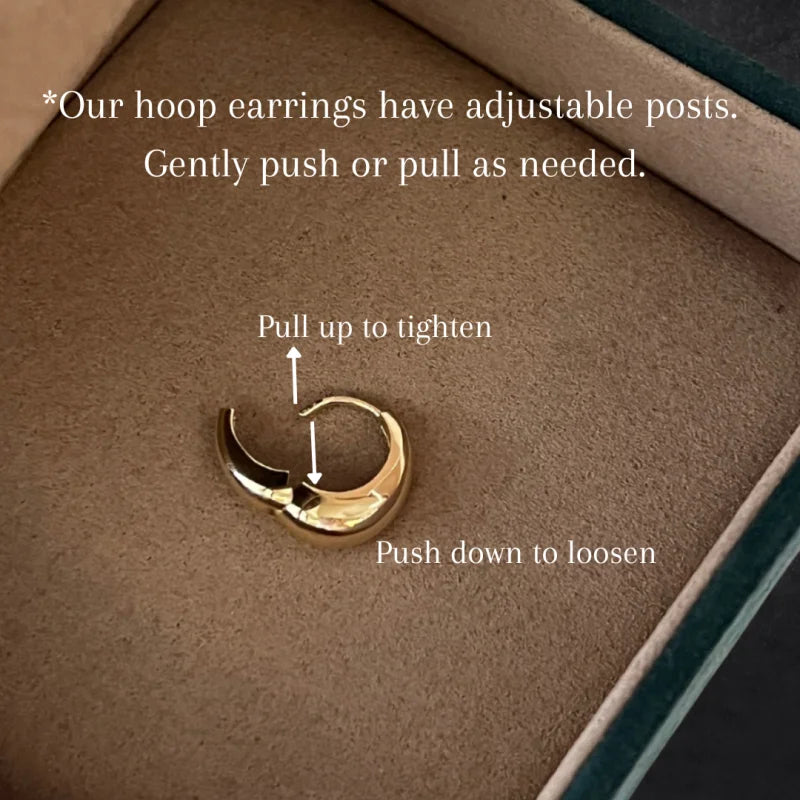 Boho | Sleek Tapered Hoops (Solid Gold) | Lady Estere Jewellery | Worldwide Shipping 14K 18K Solid Gold Lab-Grown Diamond Moissanite White