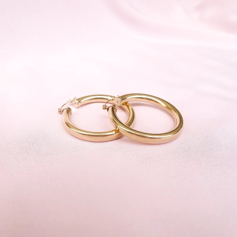 Boss | Power Hoops (3 Colours) | Lady Estere Jewellery | Worldwide Shipping 14K 18K Solid Gold Lab Grown Diamond Moissanite White Yellow