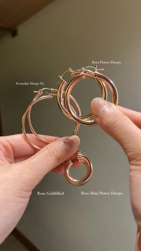 Boss | Power Hoops (3 Colours) | Lady Estere Jewellery | Worldwide Shipping 14K 18K Solid Gold Lab Grown Diamond Moissanite White Yellow
