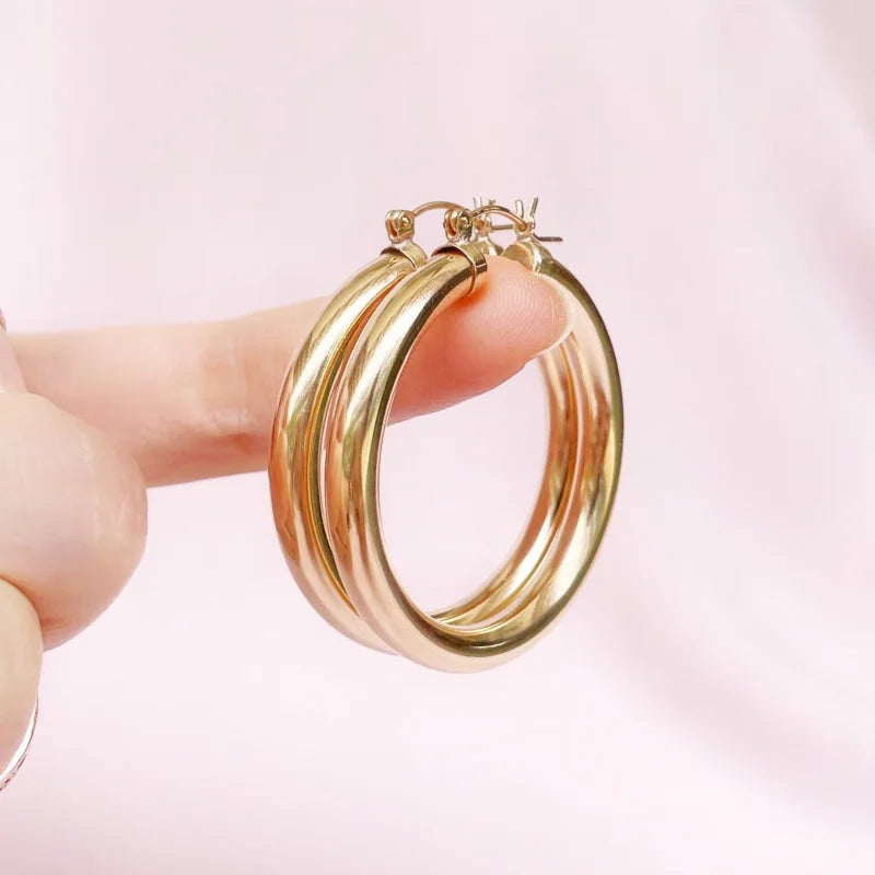 Boss | Power Hoops (3 Colours) | Lady Estere Jewellery | Worldwide Shipping 14K 18K Solid Gold Lab Grown Diamond Moissanite White Yellow