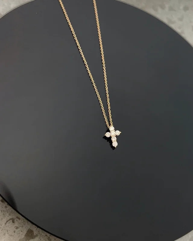 Charis | Mini Lab Grown Diamond Necklace (Solid Gold) | Lady Estere Jewellery | Worldwide 14K 18K Solid Gold Moissanite White Yellow Rose