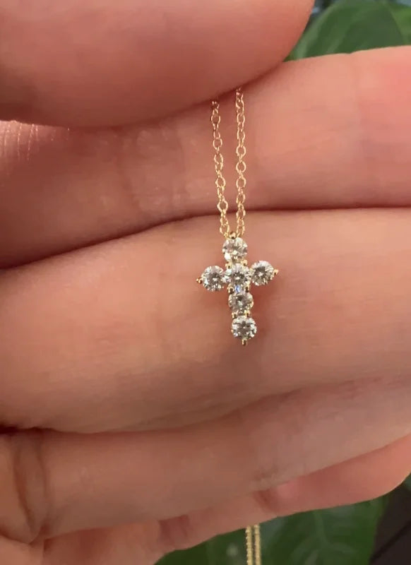 Charis | Mini Lab Grown Diamond Necklace (Solid Gold) | Lady Estere Jewellery | Worldwide 14K 18K Solid Gold Moissanite White Yellow Rose
