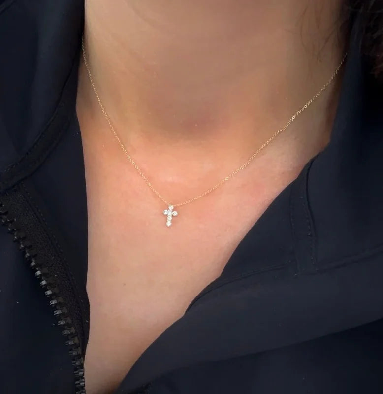 Charis | Mini Lab Grown Diamond Necklace (Solid Gold) | Lady Estere Jewellery | Worldwide 14K 18K Solid Gold Moissanite White Yellow Rose