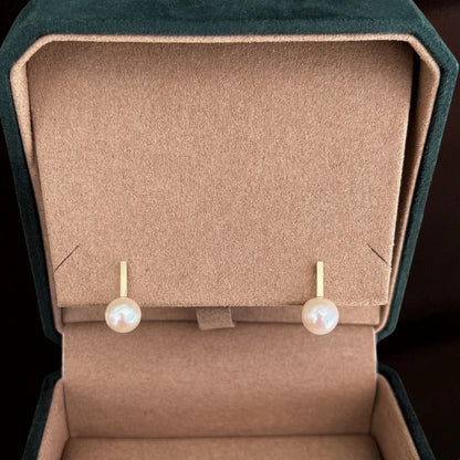 Crochet | Pearl Drop Studs (Solid Gold) (Copy) | Lady Estere Jewellery | Worldwide 14K 18K Solid Gold Lab-Grown Diamond Moissanite White