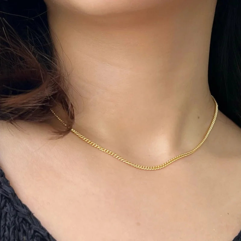 White gold 2025 curb necklace