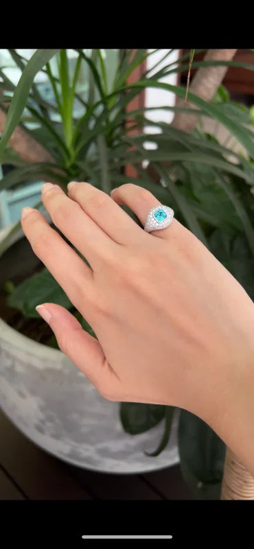 Custom Paraiba Pinky Ring | Lady Estere Jewellery | Worldwide Shipping 14K 18K Solid Gold Lab-Grown Diamond Moissanite White Yellow Rose