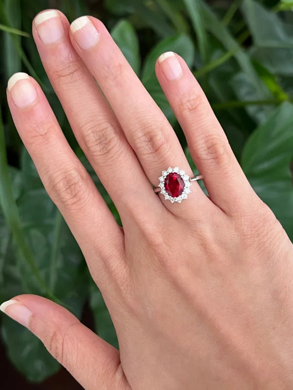 Custom Princess-D Ring in Lab Ruby | Lady Estere Jewellery | Worldwide Shipping 14K 18K Solid Gold Lab-Grown Diamond Moissanite White