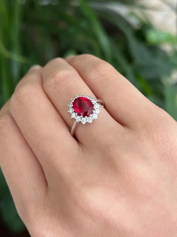 Custom Princess-D Ring in Lab Ruby | Lady Estere Jewellery | Worldwide Shipping 14K 18K Solid Gold Lab-Grown Diamond Moissanite White