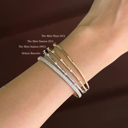 Deluxe | Reversible Pave Bracelet Bangle (Solid Gold) | Lady Estere Jewellery | Worldwide 14K 18K Solid Gold Lab-Grown Diamond Moissanite