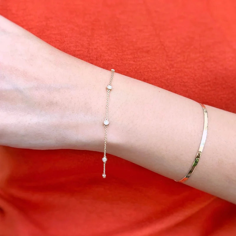 Diamonds By the Yard | Five Piece Bracelet (Solid Gold) | Lady Estere Jewellery 14K 18K Solid Gold Lab-Grown Diamond Moissanite White