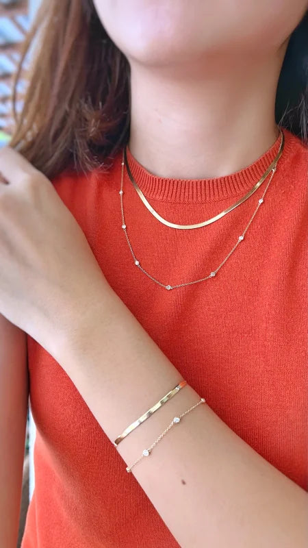 Diamonds By the Yard | Five Piece Bracelet (Solid Gold) | Lady Estere Jewellery 14K 18K Solid Gold Lab-Grown Diamond Moissanite White