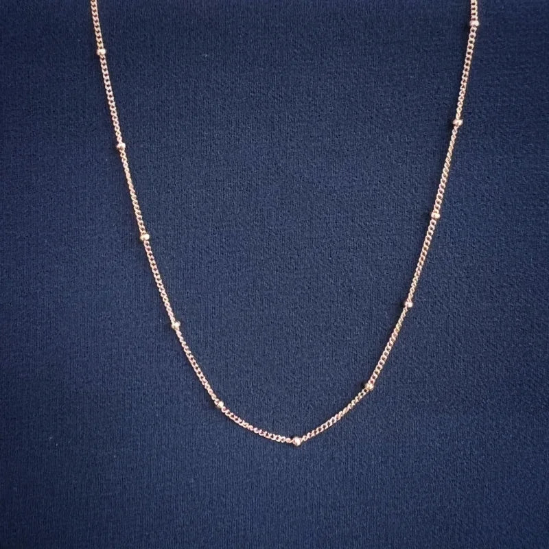 Dolce | Dainty Satellite Necklace Chain | Lady Estere Jewellery | Worldwide Shipping 14K 18K Solid Gold Lab-Grown Diamond Moissanite White