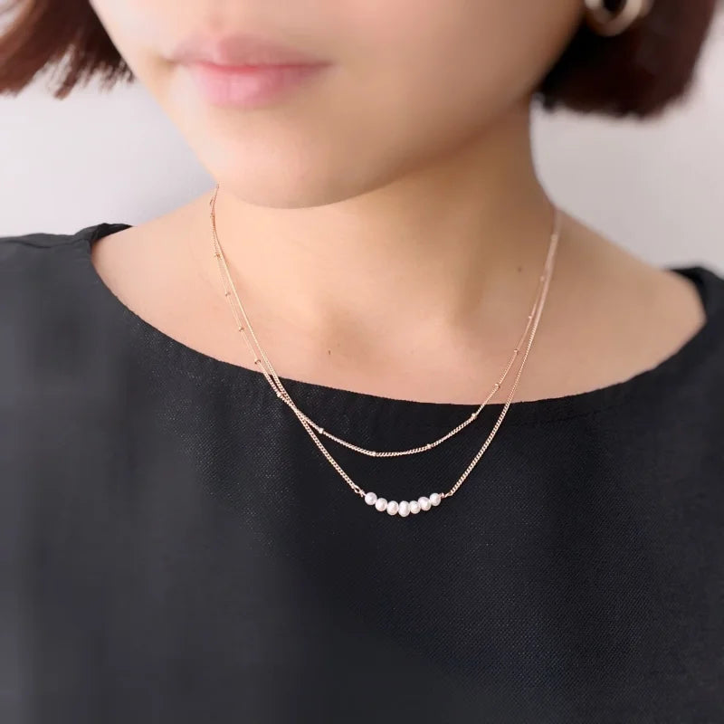 Dolce | Dainty Satellite Necklace Chain | Lady Estere Jewellery | Worldwide Shipping 14K 18K Solid Gold Lab-Grown Diamond Moissanite White