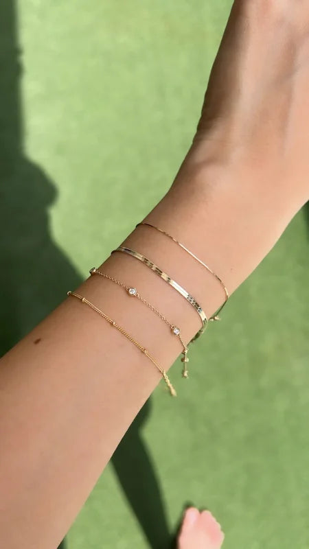 Dolce | Minimalist Satellite Bracelet Chain | Lady Estere Jewellery | Worldwide Shipping 14K 18K Solid Gold Lab-Grown Diamond Moissanite