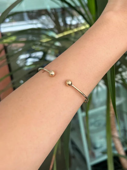 Duet Cuff | Ball Bangle Bracelet (Solid Gold) | Lady Estere Jewellery | Worldwide Shipping 14K 18K Solid Gold Lab-Grown Diamond Moissanite