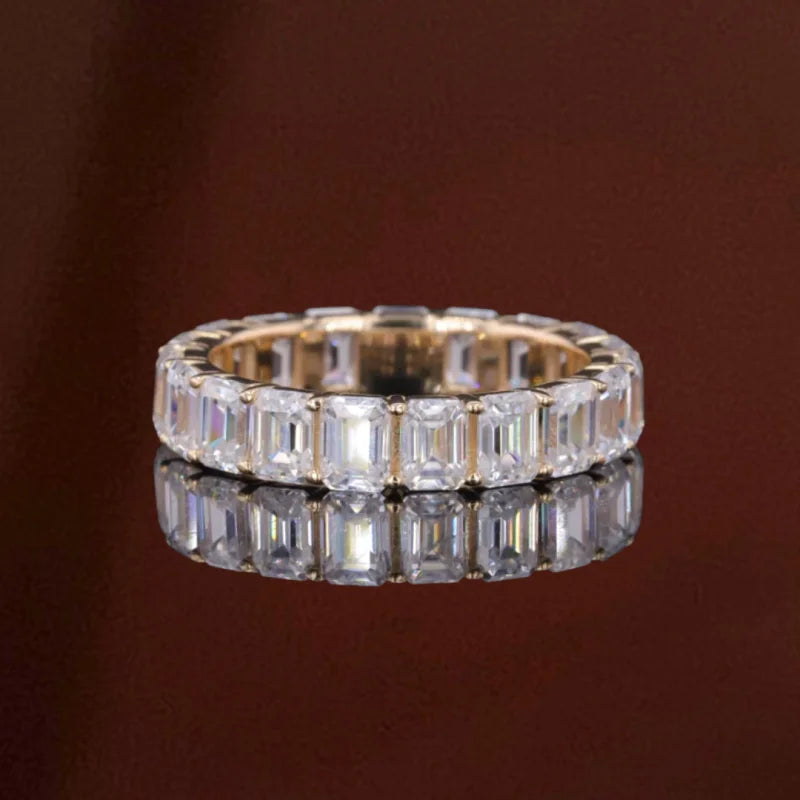 Emerald Cut | 4ct Full Eternity Ring (Solid gold) | Lady Estere Jewellery | Worldwide 14K 18K Solid Gold Lab-Grown Diamond Moissanite White