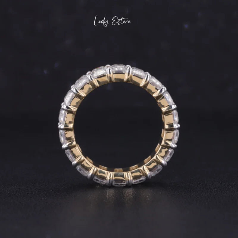 Emerald Cut | 6ct Full Eternity Ring (Solid gold) | Lady Estere Jewellery | Worldwide 14K 18K Solid Gold Lab-Grown Diamond Moissanite White