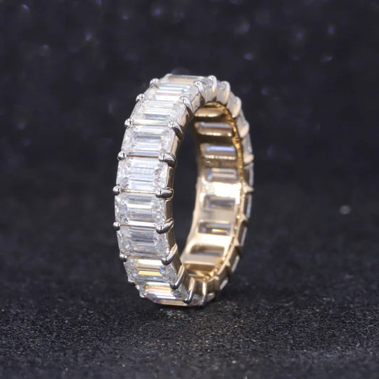 Emerald Cut | 6ct Full Eternity Ring (Solid gold) | Lady Estere Jewellery | Worldwide 14K 18K Solid Gold Lab - Grown Diamond Moissanite