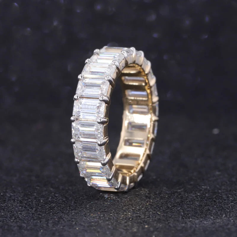 Emerald Cut | 6ct Full Eternity Ring (Solid gold) | Lady Estere Jewellery | Worldwide 14K 18K Solid Gold Lab-Grown Diamond Moissanite White