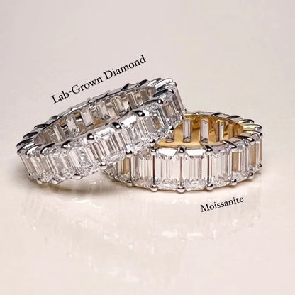 Emerald Cut | 6ct Full Eternity Ring (Solid gold) | Lady Estere Jewellery | Worldwide 14K 18K Solid Gold Lab-Grown Diamond Moissanite White