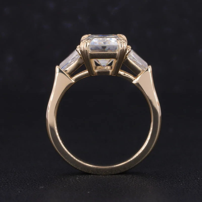 Emerald Cut | Classic HW Engagement Ring (Solid Gold) | Lady Estere Jewellery | Worldwide 14K 18K Solid Gold Lab-Grown Diamond Moissanite