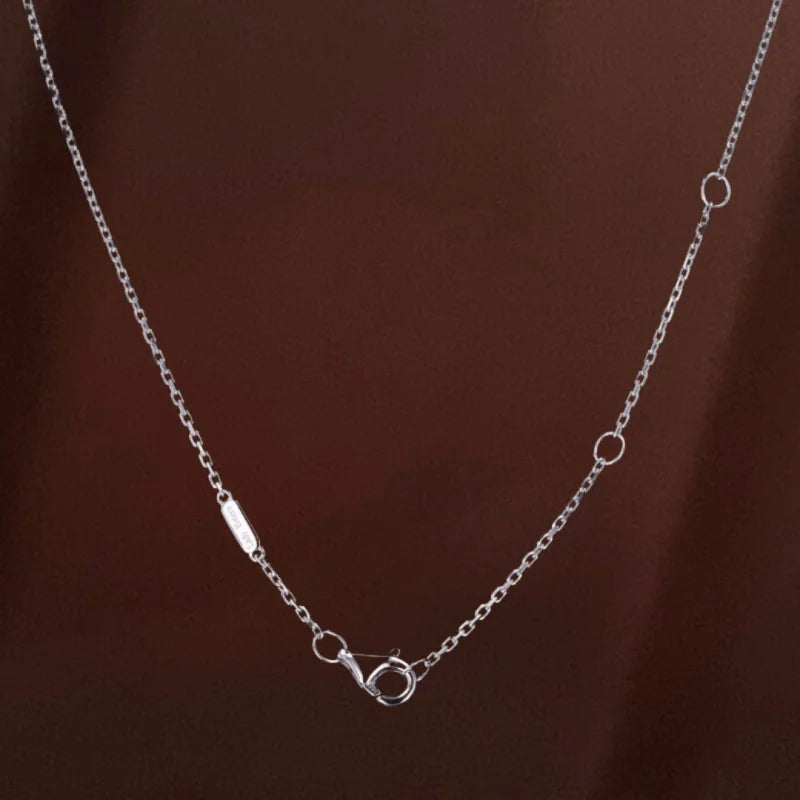 Emerald Cut Halo Necklace (Solid Gold) | Lady Estere Jewellery | Worldwide Shipping 14K 18K Solid Gold Lab Grown Diamond Moissanite White