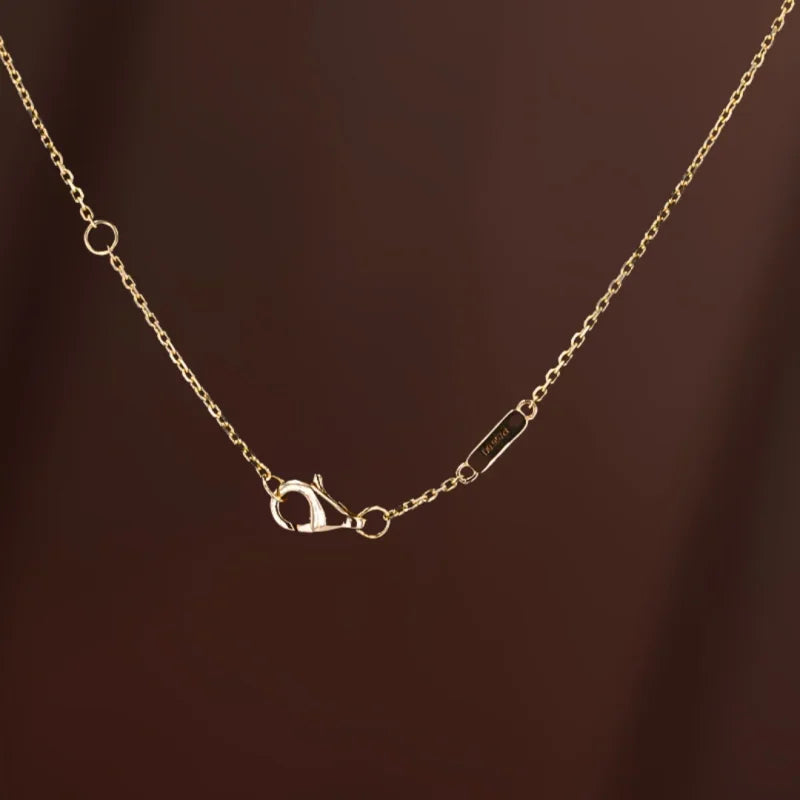 Emerald Cut Halo Necklace (Solid Gold) | Lady Estere Jewellery | Worldwide Shipping 14K 18K Solid Gold Lab Grown Diamond Moissanite White